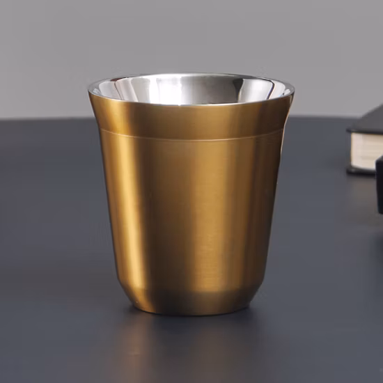 Double Wall Stainless Steel Espresso Cup Insulated Shot Glass Tea Mugs Metal Coffee Cups