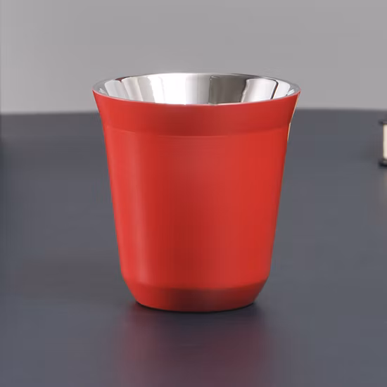 Double Wall Stainless Steel Espresso Cup Insulated Shot Glass Tea Mugs Metal Coffee Cups