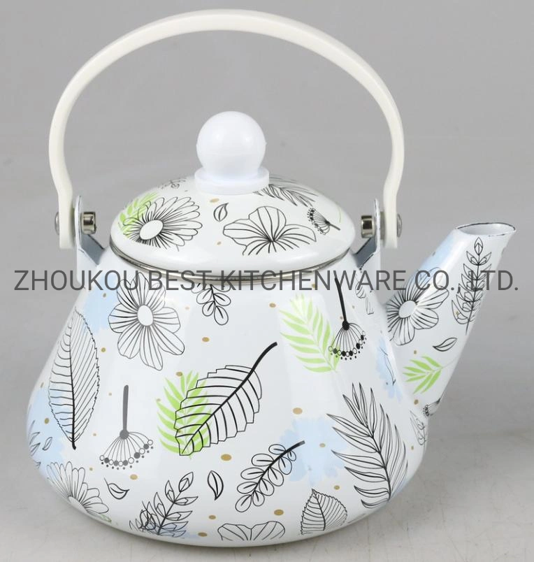 Decorated High Quality Enamel Kettle, Enamel Tea Pot