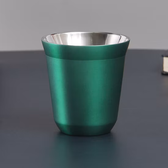 Double Wall Stainless Steel Espresso Cup Insulated Shot Glass Tea Mugs Metal Coffee Cups